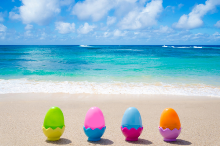 Easter Eggs On Beach