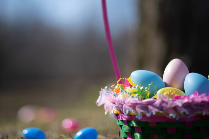Easter Eggs in Basket