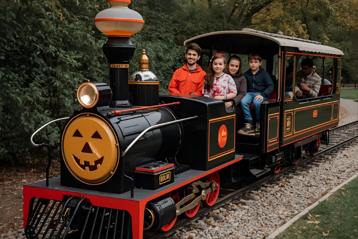Kids Riding Small Train