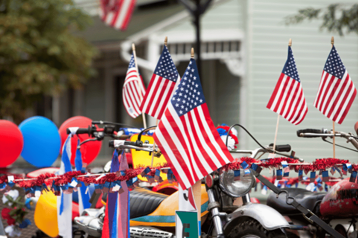 American Flags on Bikes