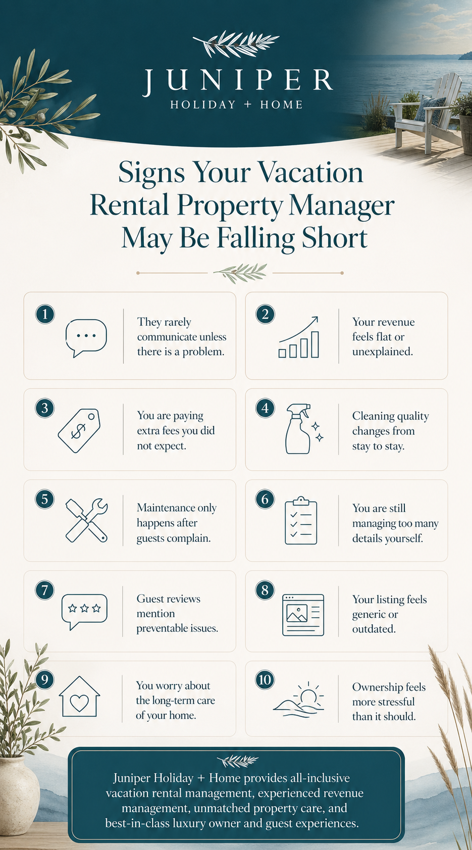 Signs Your Vacation Rental Property Manager May Be Falling Short table